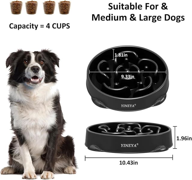 Thumbnail 4 de YINEYA 4-Cup Slow Feeder Bowl for Large Dogs