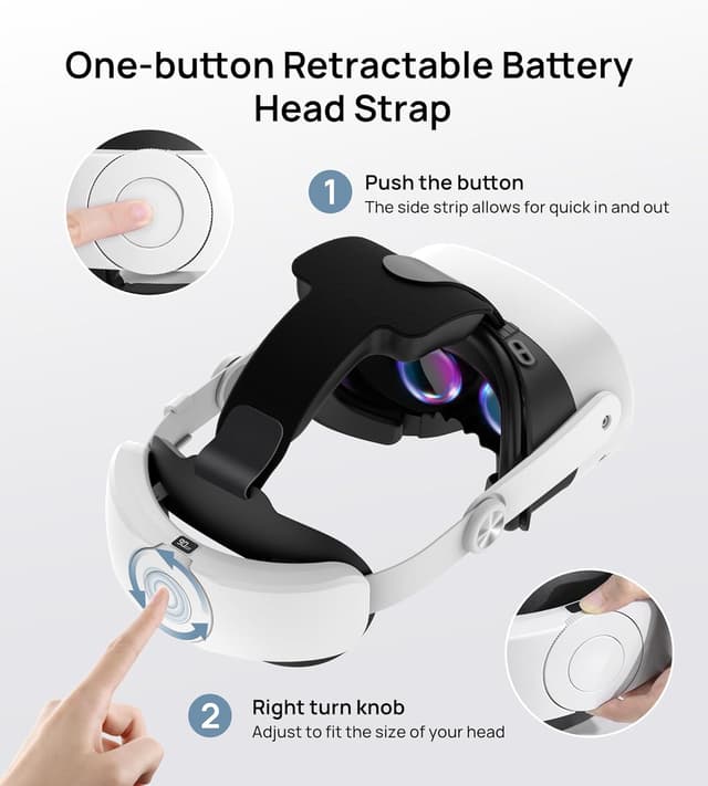 Thumbnail 1 de TRANSNOVO 10000mAh Battery Head Strap for Quest 3