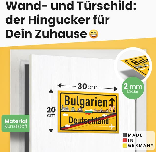 Thumbnail 1 de DankeDir Bulgarien Ortsschild 30x20 cm