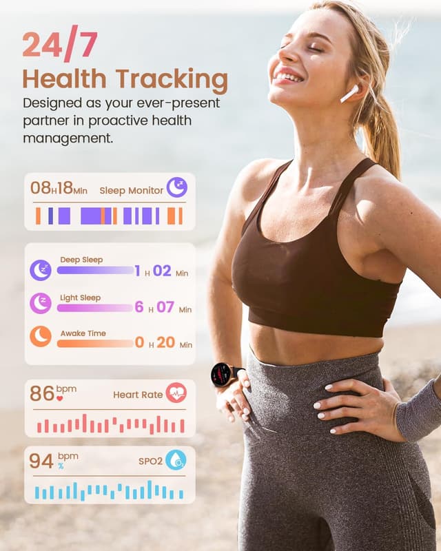 Thumbnail 4 de RUXINGX Smartwatch Damen 1,27 Zoll Telefonfunktion