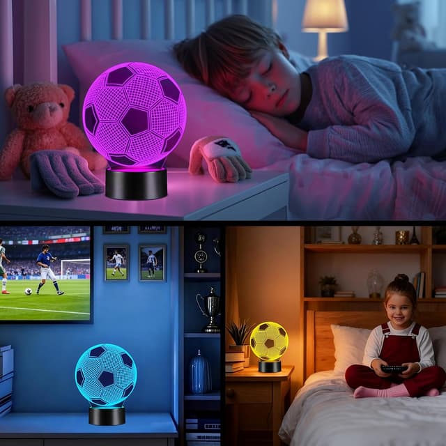 Thumbnail 5 de Linkax Fussball 3D Nachtlicht 16 Farben