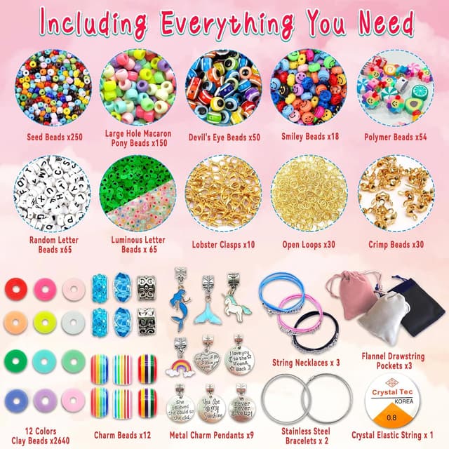 Thumbnail 3 de leitait Girls Toys Bracelet Making Kit 3400pcs jewelry kit