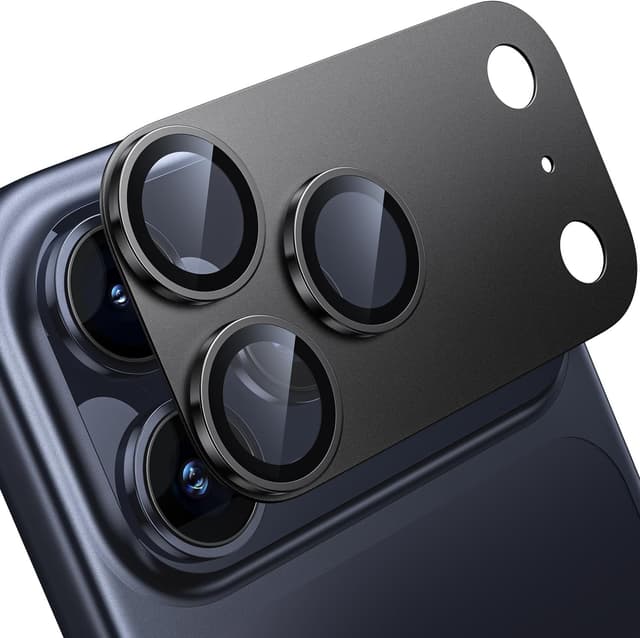 Detalle de iPhone 17 Pro camera lens protector 9H