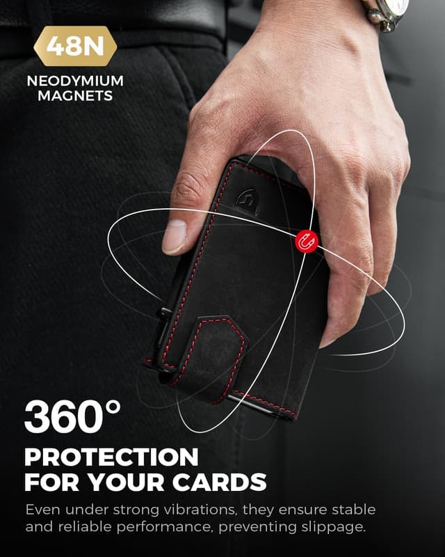 Detalle de LORZOR Men Wallet Slim RFID, 0.3 inch