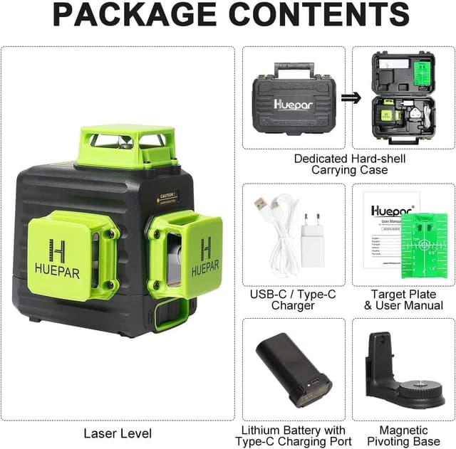 Thumbnail 5 de Huepar B03CG Kreuzlinienlaser 3 x 360°