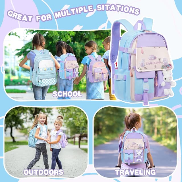 Thumbnail 6 de Aucuu sac à dos enfant 21 L pour maternelle et primaire (cartable fille, imperméable)