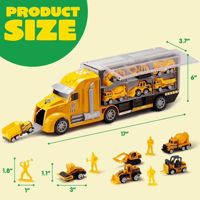 Thumbnail 6 de JOYIN 25-in-1 Construction Truck Set, 24 Pieces 🚚
