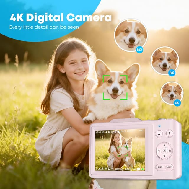 Thumbnail 2 de Pink 4K Digital Camera 48MP