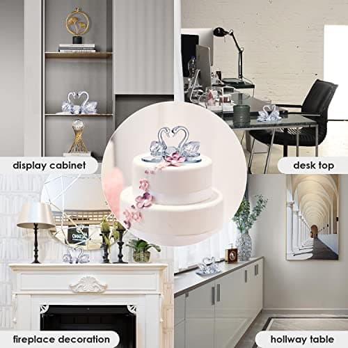 Thumbnail 5 de Décoration en verre de cristal deux cygnes Swarovski ⚡