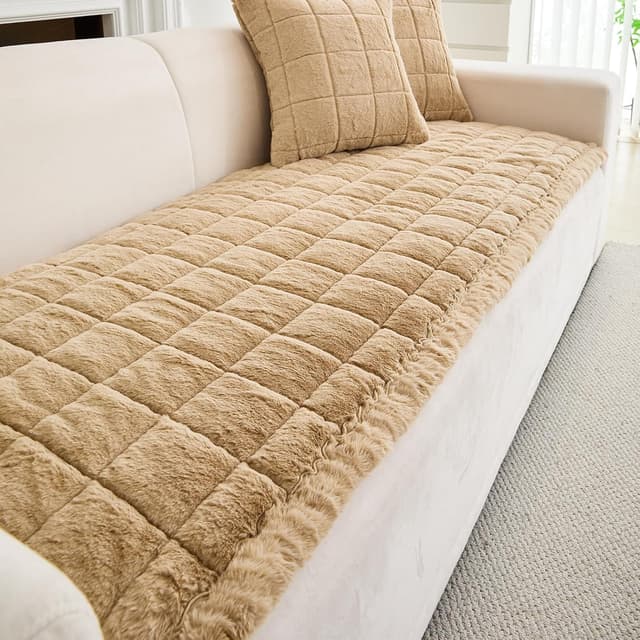 Detalle de GKXLH housse de canapé en velours côtelé antidérapante pour 2, 3 ou 4 places (universelle) – modèle 70x120