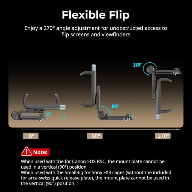 Detalle de SMALLRIG Power Banks-Montageplatten-Kit 4695 – Powerbank-Halterung mit Dual-Schnellwechsel für arca-swiss