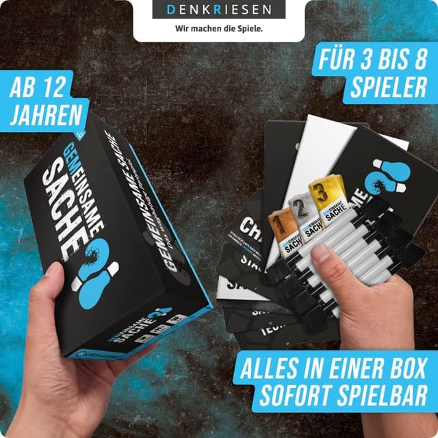 Detalle de DENKRIESEN PARTYFIEBER „GEMEINSAME SACHE“ Partyspiel mit Überraschungseffekt (120 Wettchips, 300 Karten)