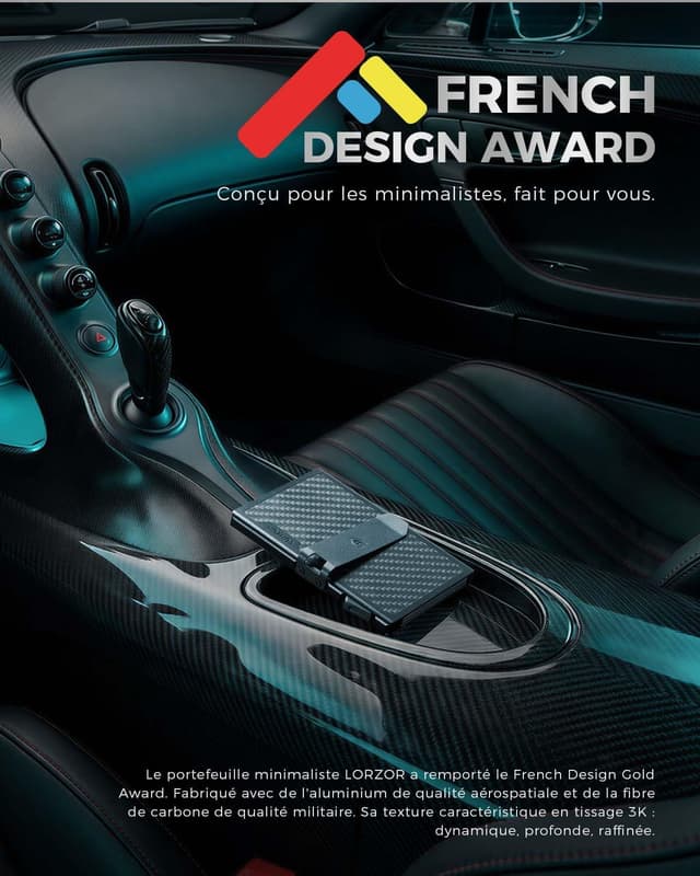 Thumbnail 2 de LORZOR Porte Carte Fibre Carbone 9,8×6,5 cm