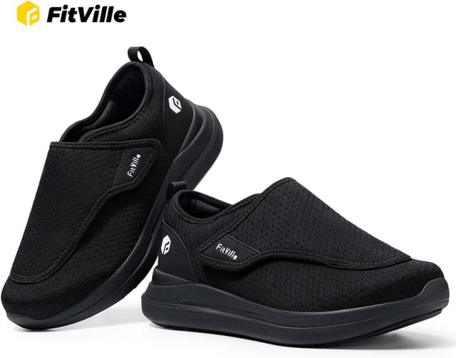 Thumbnail 6 de FitVille Mens Extra Wide Fit Diabetic Shoes – Easy Slip-On Adjustable Orthopedic Slippers for Swollen Feet
