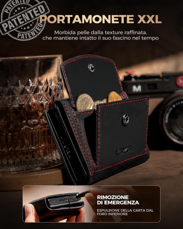 Detalle 2 de LORZOR portafoglio airtag slim con RFID