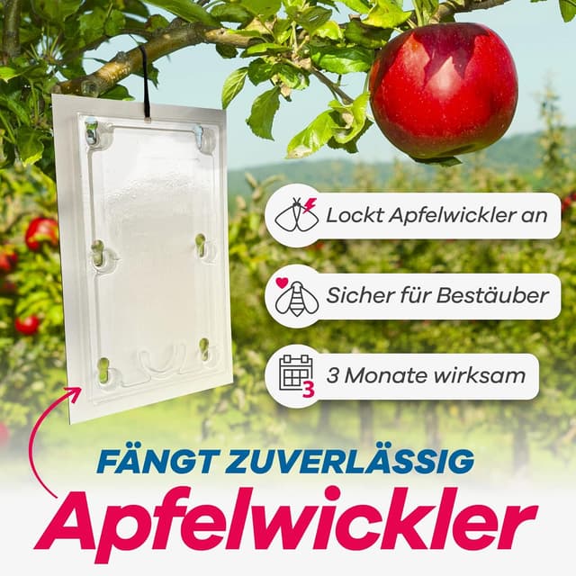 Detalle 2 de Bio Apfelwickler Pheromonfalle – 2er-Set für gesunde, wurmfreie Äpfel