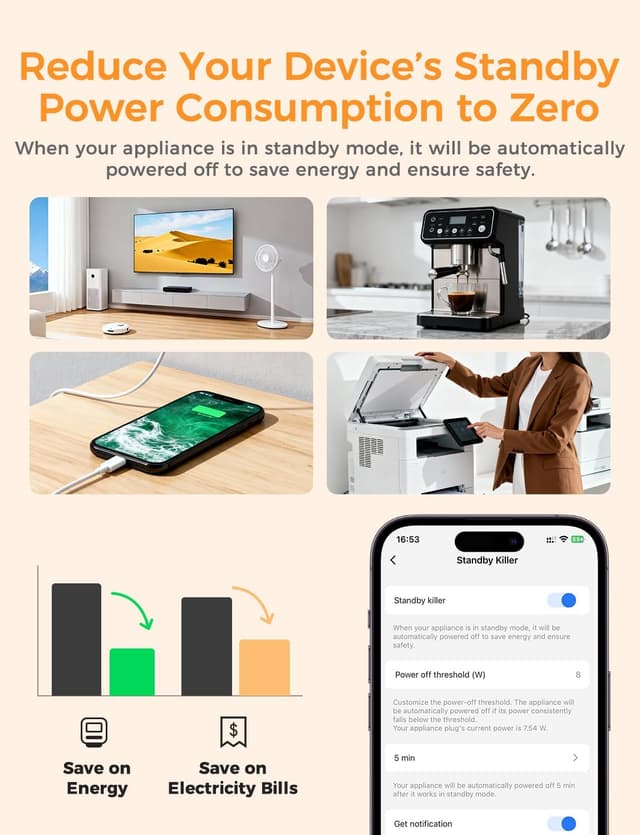 Thumbnail 4 de Refoss Prise Connectée WiFi avec surveillance énergie ⚡