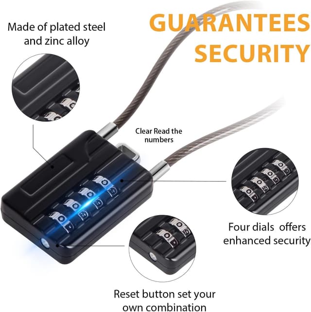 Thumbnail 3 de SEPOX 12Pcs 4-Digit Padlock 18cm Cable