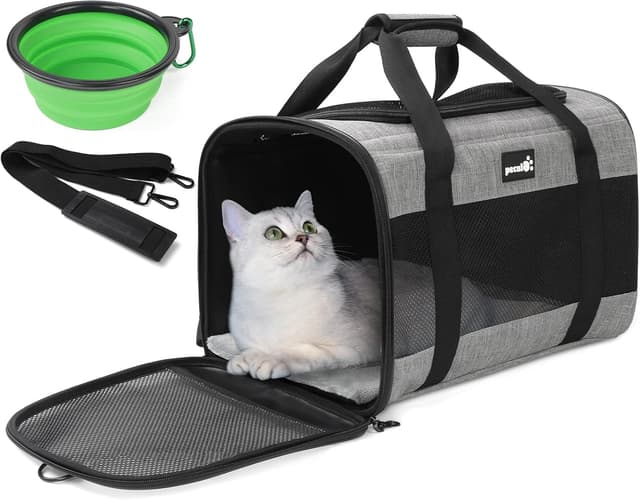 Detalle de pecute Pet Carrier Bag for Pets 5kg Grey