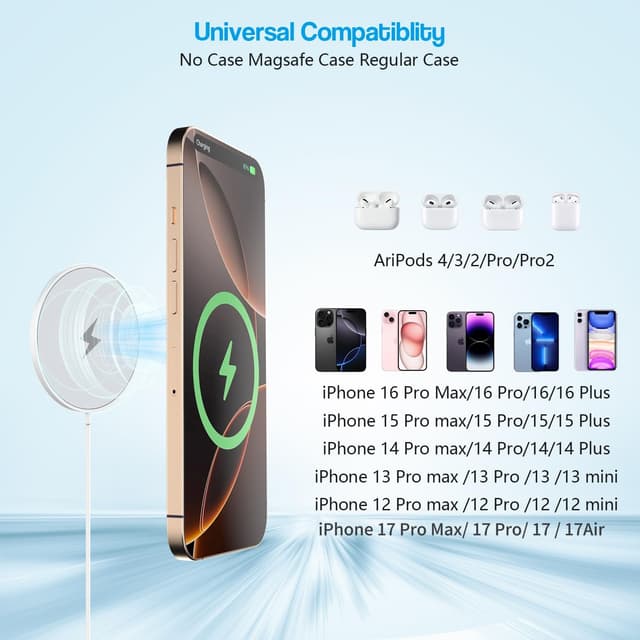 Thumbnail 4 de 10FT Magnetic Wireless Charger 15W