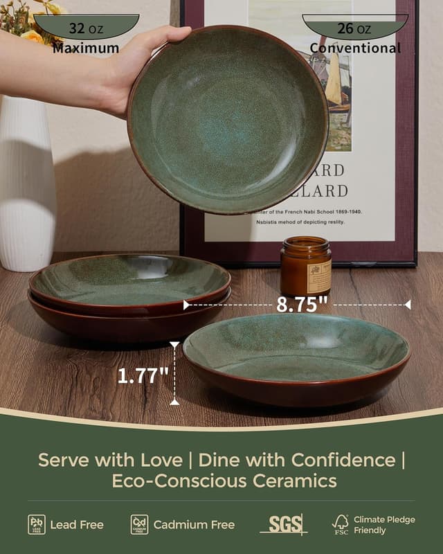 Thumbnail 1 de Pokini 16-Piece Dinnerware Set Sage Green