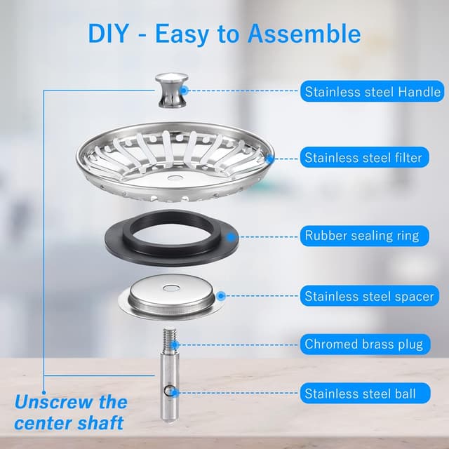 Thumbnail 5 de Upgraded Kitchen Sink Plug Strainer 84mm