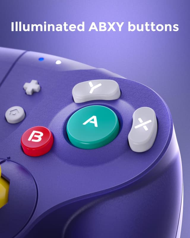 Detalle de NYXI Wizard kabelloser GameCube-Controller für Switch 2 mit Hall-Effekt-Joystick, programmierbaren Tasten und Gyro