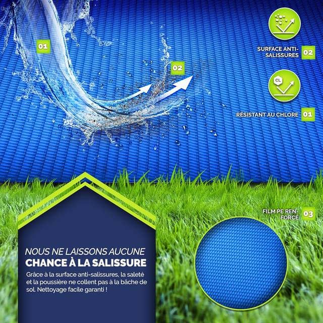 Thumbnail 2 de tillvex Bâche de Sol 250 g/m² pour piscine