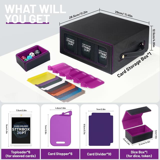 Detalle de STTRBOX Commander Deck Box with Handle (7 in 1) for MTG/TCG Storage