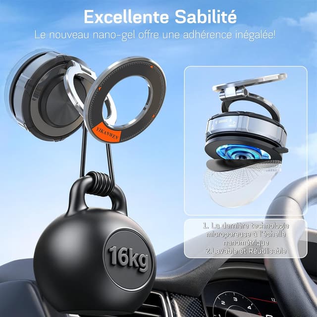 Thumbnail 2 de YIKANWEN Support téléphone voiture 16 kg