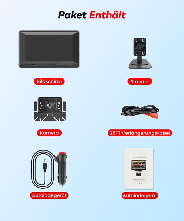 Thumbnail 6 de Foxpark Rückfahrkamera Nachrüsten 4,3 Zoll HD