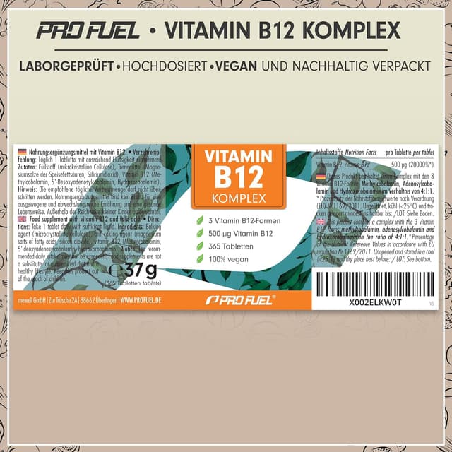Thumbnail 5 de Vitamin B12 Komplex 500 µg 365 Tabletten