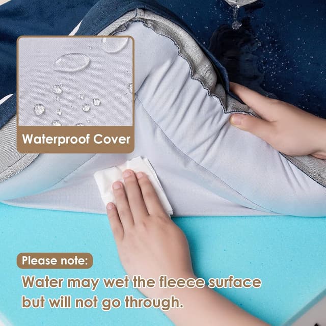 Detalle 2 de EHEYCIGA orthopädisches Hundebett XXL 132 x 104 cm mit Memory Foam und hohem Rand, marineblau