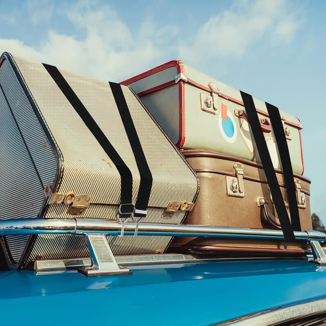 Thumbnail 6 de Newthinking 4 Pack Adjustable Bungee Cords with Hooks (Flat, Heavy Duty, Black, 3m)