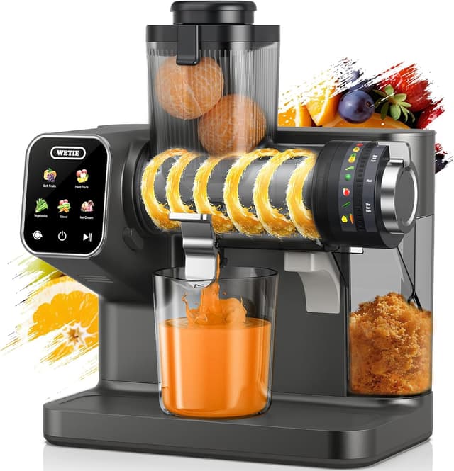 Detalle de WETIE Cold Press Juicer with Touch Screen, Adjustable Juicing Pressure & 3.54'' Feed Chute