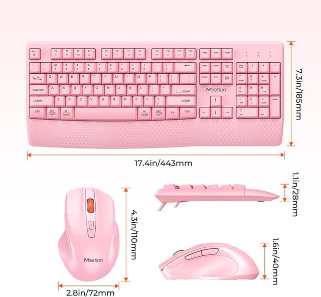 Detalle 2 de MEETION Wireless Keyboard and Mouse 2.4GHz 🖱