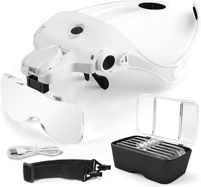 Detalle de AUTOPkio Lentes de Aumento con Luz LED y 5 Lentes 🔍