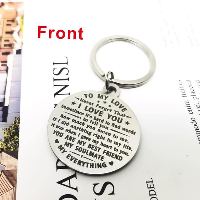 Detalle 2 de ABBNT 12th Anniversary engraved steel keychain gift (steel pendant with laser engraving)
