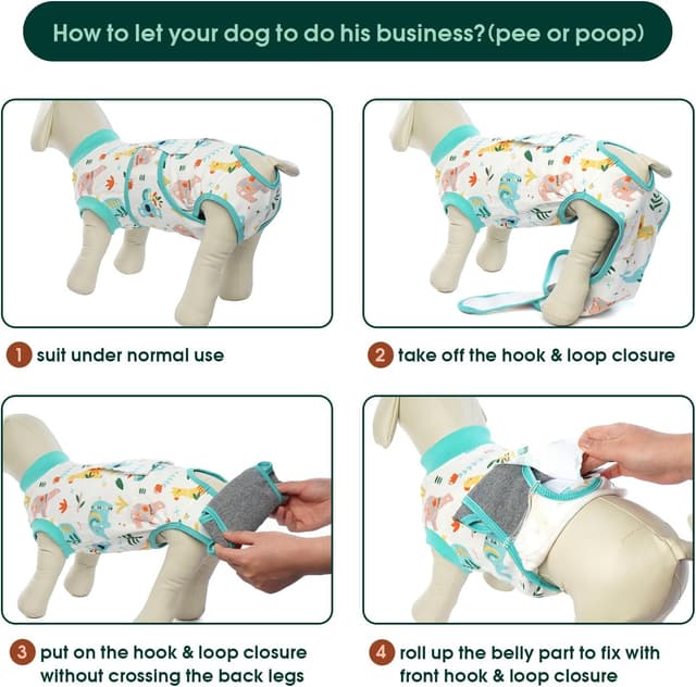 Detalle 2 de Kuoser chirurgischer Genesungsanzug für Hunde und Katzen – postoperatives Erholungshemd als Alternative zum Kegel