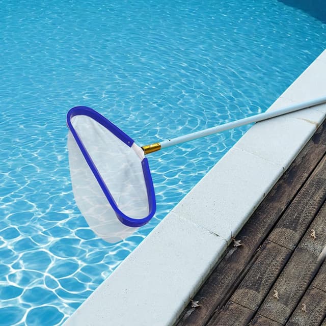 Detalle de Bseical Pool Kescher mit feinmaschigem Algen- & Laubnetz (Alurahmen)