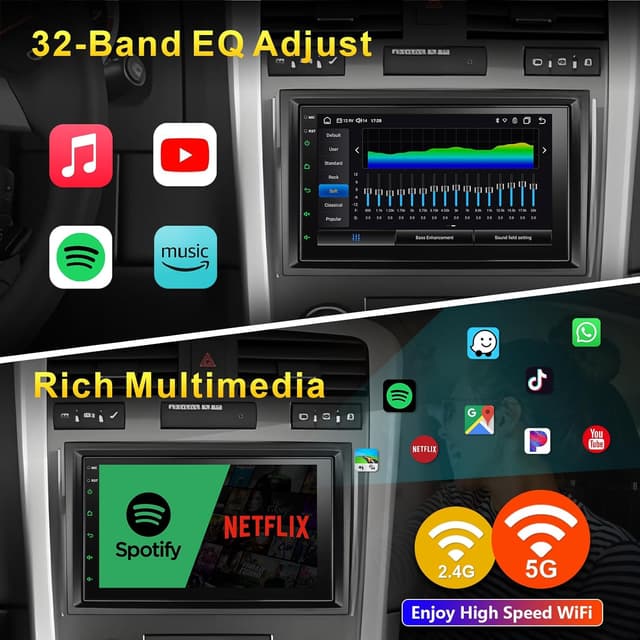 Detalle 2 de 8 Core 4GB+64GB Android 13 7-Inch Car Stereo for Chevy Silverado/GMC Tahoe/Yukon (2007-2013) with Wireless CarPlay, Android Auto, GPS