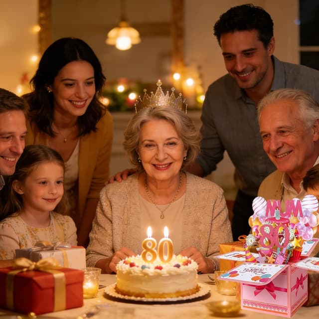 Detalle 2 de Bomesy Funny 3D Pop Up Mum Birthday Card (Mum 80th Birthday) with Envelope and Blank Greeting Card