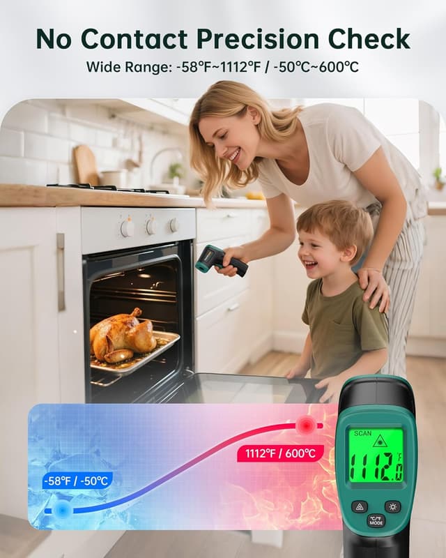 Thumbnail 2 de ERICKHILL Termometro a infrarossi -50°C–600°C 🌡