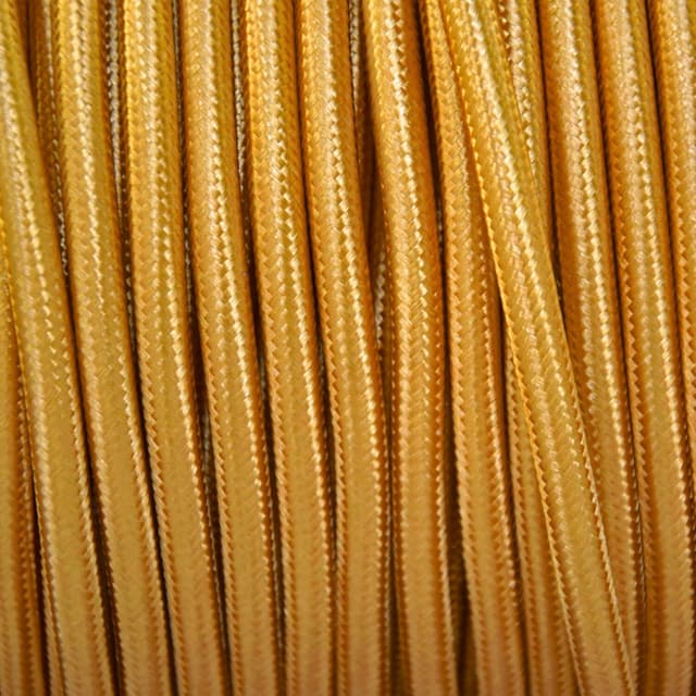 Detalle de smartect Textilkabel Gold (10 m) Vintage Lampenkabel, 3-adrig (3 x 0,75 mm²) für DIY-Lampen