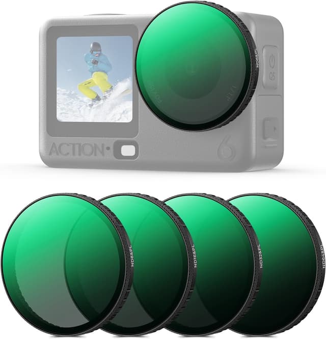 Detalle de K&F CONCEPT ND&PL Filter-Set für DJI Osmo Action 6 (4er-Pack: ND8/PL bis ND64/PL)
