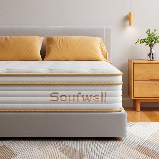 Detalle de Soufwell memory foam hybrid mattress 10 inch