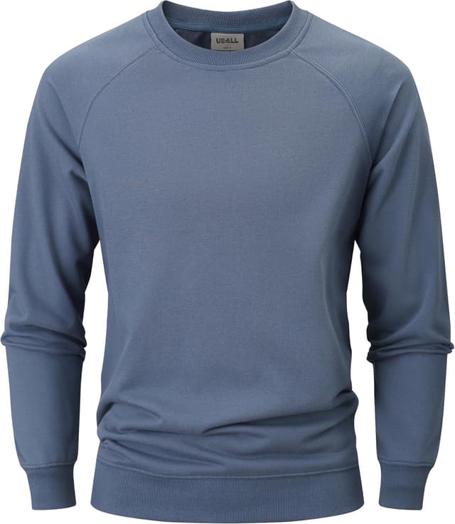 Detalle de USALL Herren-Sweatshirt mit Rundhalsausschnitt aus Baumwolle (Maschinenwäsche)