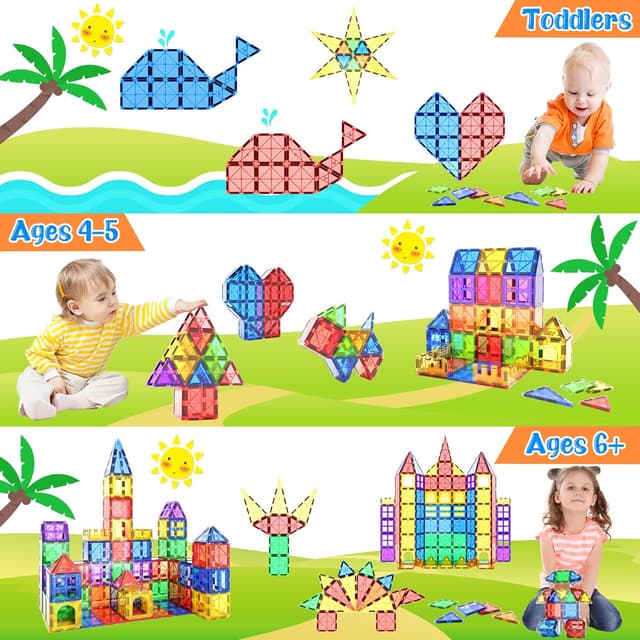 Thumbnail 2 de Coodoo Magnetic Tiles 40PCS magnetic blocks for toddlers 🧩
