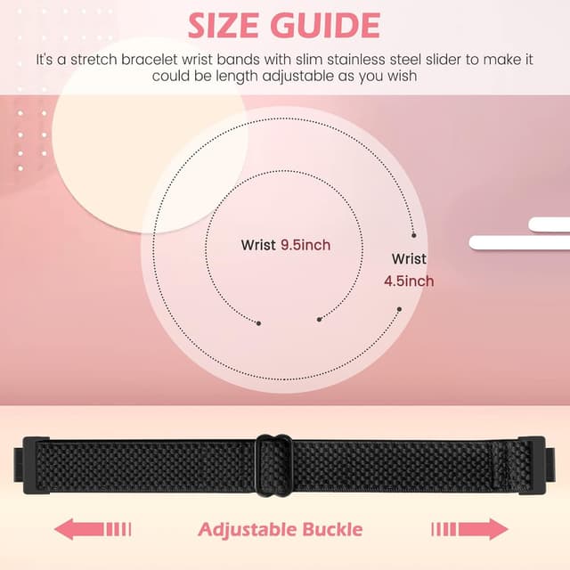 Detalle 2 de SHIJZWD Adjustable Elastic Nylon Watch Strap for Fitbit Inspire 3 / Inspire 2 / Inspire / Inspire HR / Ace 3 / Ace 2