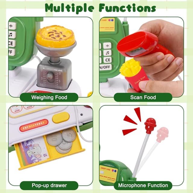 Thumbnail 3 de Caja registradora educativa Verde con escáner